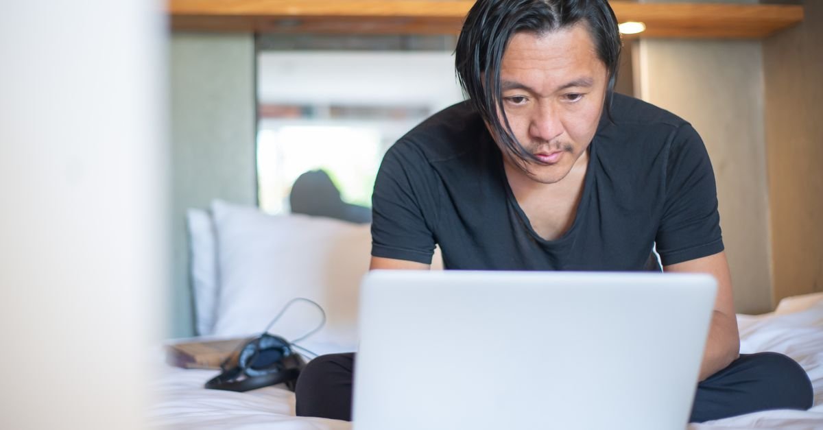 Freelancer working at a home-office desk