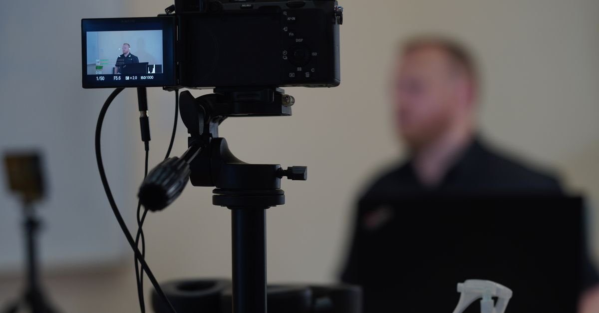 Creator setting up to film for a YouTube channel