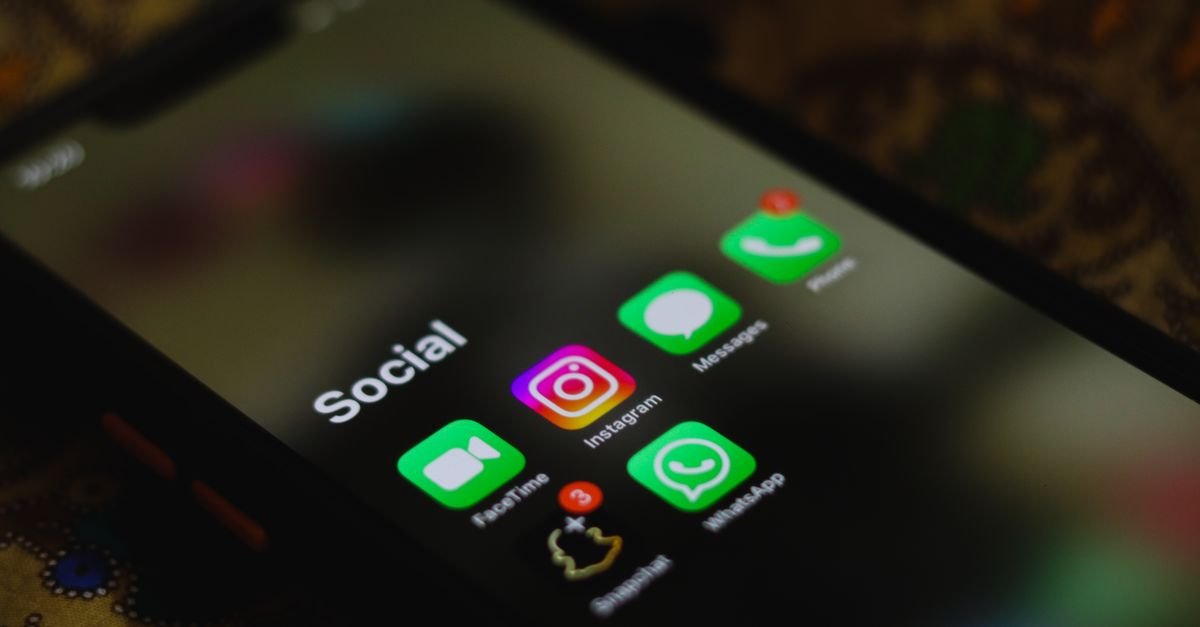 Social media apps on a phone screen