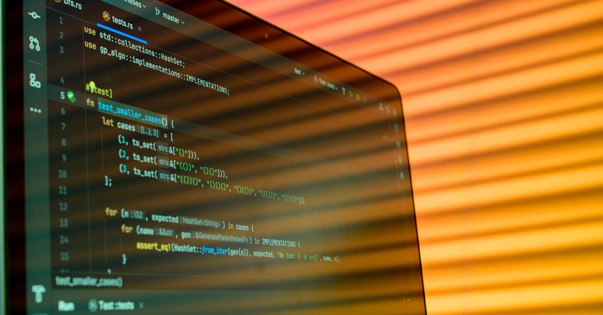 JSON data structure shown as code on a monitor